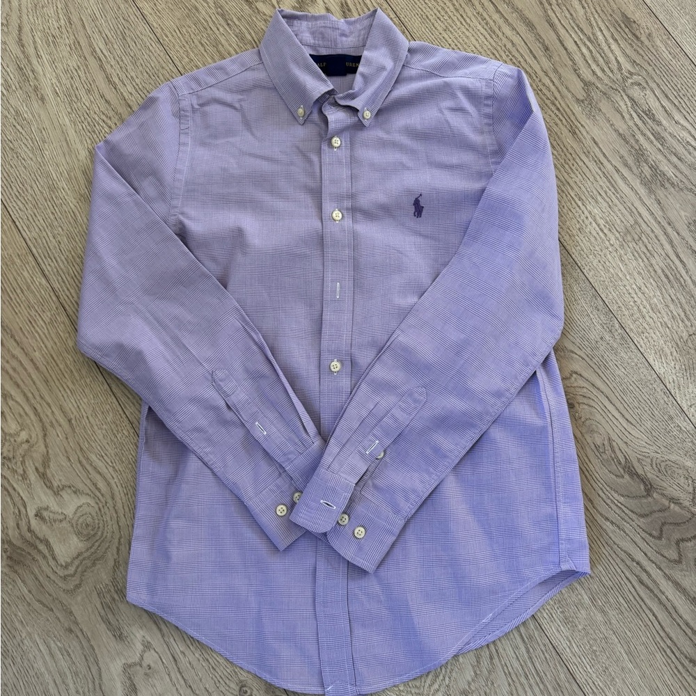 Boys Purple Button-Down Shirt